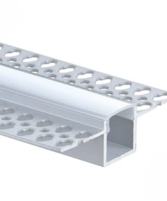 EuroSpot Προφίλ Αλουμινίου Γυψοσανίδας Ασημί Για Led Ταινίες L=2m 56x15mm NW=12.5mm Γαλακτερό Κάλυμμα