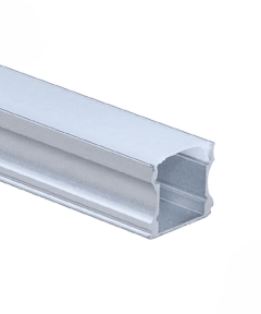 EuroSpot Προφίλ Αλουμινίου Ασημί Ταινίας Led L=2m 17.2x14.4mm NW=12mm Γαλακτερό Κάλυμμα