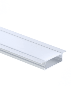EuroSpot Προφίλ Αλουμινίου Χωνευτό Ασημί Για Led Ταινίες L=2m 41x10mm NW=27.3mm Γαλακτερό Κάλυμμα