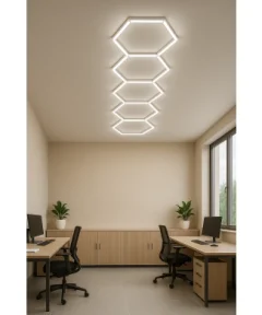 Hexagon Series Set 5*HEX 199W (Με αξεσουάρ εγκατάστασης) Ψυχρό Λευκό