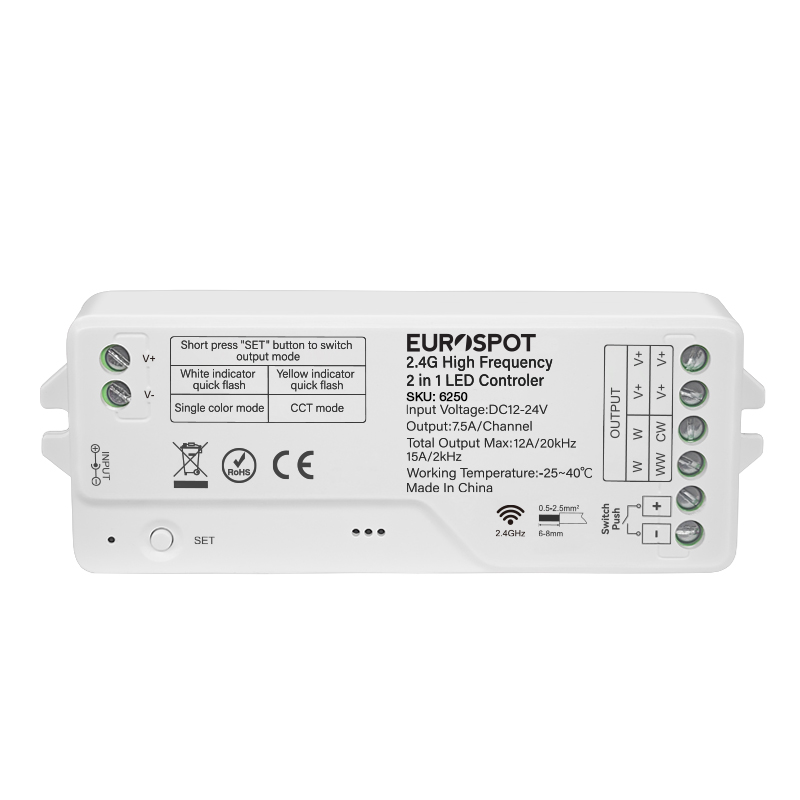 EuroSpot Led High Frequency Controller 2in1 2.4RF+ Push Dim 2 EuroSpot Led High Frequency Controller 2in1 2.4RF+ Push Dim - Image 2