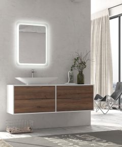Καθρέπτης LED ADEL 100 60x100x4 με μπροστινό φωτισμό και διπλή τοποθέτηση KARAG
