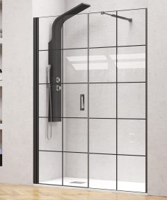 Καμπίνα από τοίχο σε τοίχο με frame κρύσταλλο NERO 5 PORTA Black KARAG 154x200cm (80cm σταθερό)