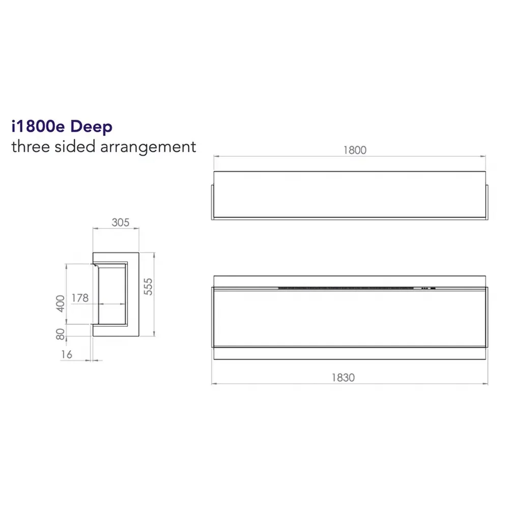 Charlton & Jenrick iRange i1800e Deep Ηλεκτρικό τζάκι 180cm 7 Charlton & Jenrick iRange i1800e Deep Ηλεκτρικό τζάκι 180cm - Image 7