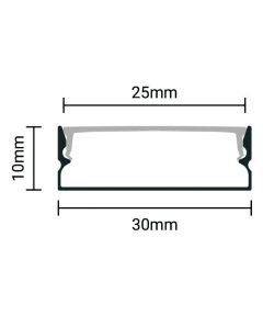 Alternative view of EuroSpot Προφίλ Αλουμινίου Ασημί Για Led Ταινίες L=2m 30x10mm NW=25mm Γαλακτερό Κάλυμμα