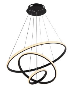 Led Κρεμαστό Μαύρο Φωτιστικό CCT 78W Dimmable + Τηλεχειρισμός