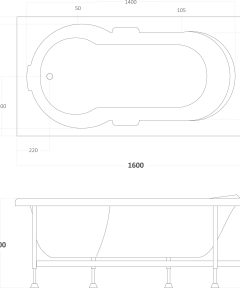 Ευθύγραμμη Μπανιέρα 506 Victoria 160x80 - Image 4