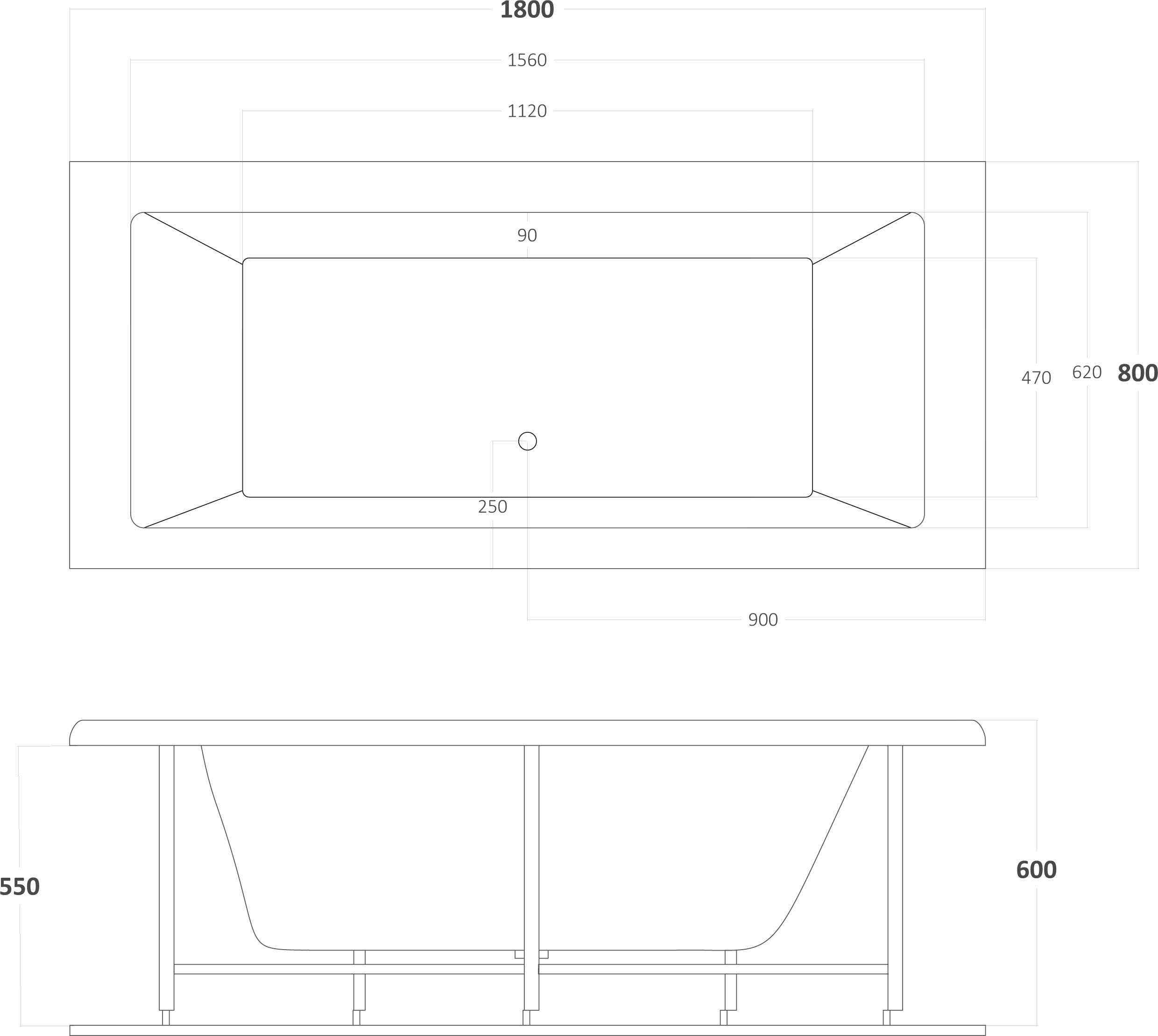 Ευθύγραμμη Μπανιέρα 531 Quadra 180x80 3 Ευθύγραμμη Μπανιέρα 531 Quadra 180x80 - Image 3