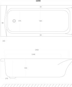 Ευθύγραμμη Μπανιέρα 552 Rosa 170x70 5 Ευθύγραμμη Μπανιέρα 552 Rosa 170x70 - Image 3