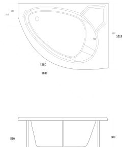 Ασύμμετρη Μπανιέρα 568 Lydia R/L 165x100 7 Ασύμμετρη Μπανιέρα 568 Lydia R/L 165x100 - Image 4