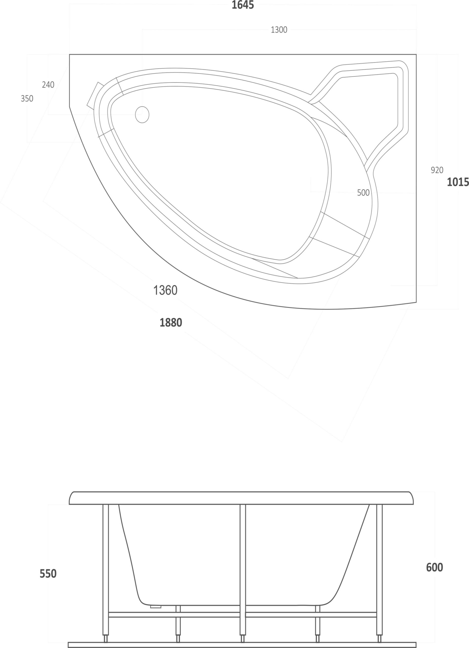 Ασύμμετρη Μπανιέρα 568 Lydia R/L 165x100 4 Ασύμμετρη Μπανιέρα 568 Lydia R/L 165x100 - Image 4