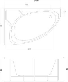 Ασύμμετρη Μπανιέρα 541 Lydia R/L 140x90 7 Ασύμμετρη Μπανιέρα 541 Lydia R/L 140x90 - Image 4