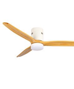 Led Ανεμιστήρας/ Φωτιστικό Οροφής 18W/3CCT Λευκό/Τύπου Ξύλο + Τηλεχειριστήριο
