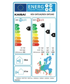 KAISAI EVO 24.000 BTU Κλιματιστικό Τοίχου Wi-Fi Inverter R32 6 KAISAI EVO 24.000 BTU Κλιματιστικό Τοίχου Wi-Fi Inverter R32 - Image 3