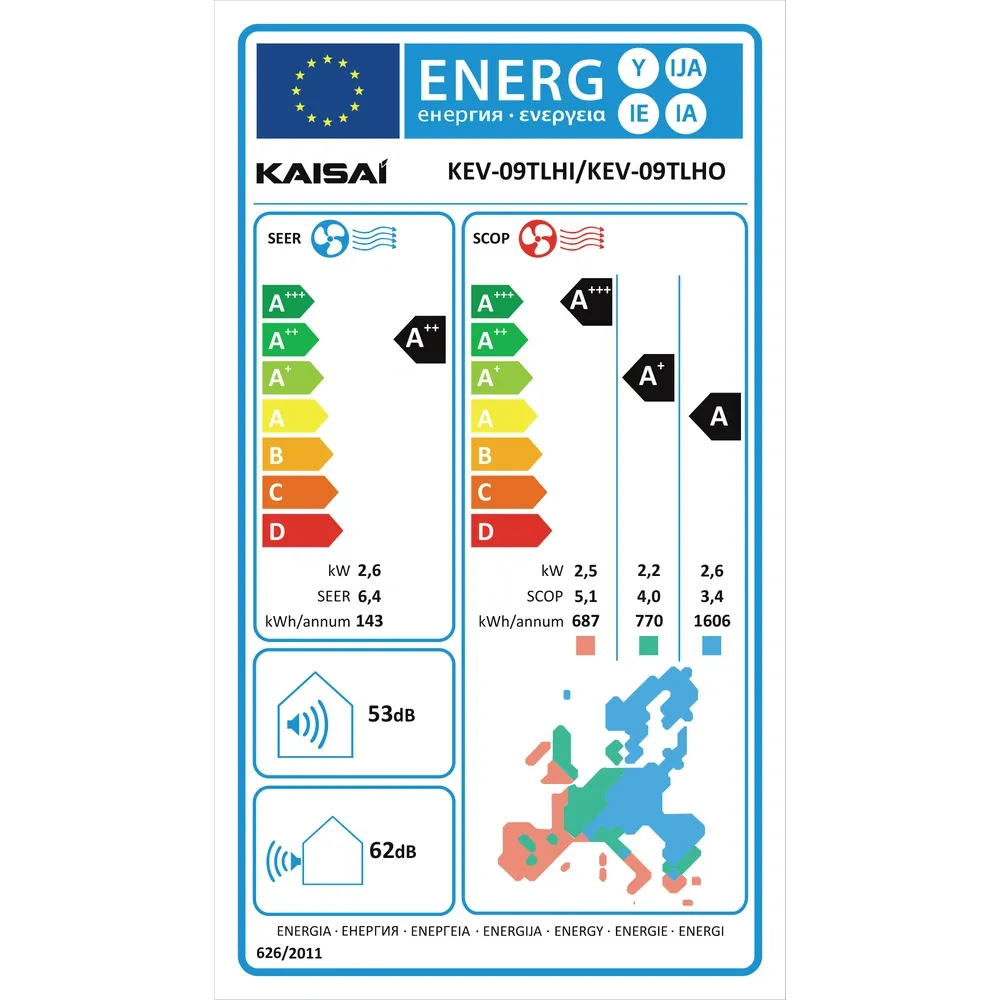 KAISAI EVO 9000 Btu Κλιματιστικό Τοίχου Wi-Fi Inverter R32 A++/A+ 3 KAISAI EVO 9000 Btu Κλιματιστικό Τοίχου Wi-Fi Inverter R32 A++/A+ - Image 3