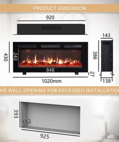 PAN100EL Ηλεκτρικό Τζάκι 100cm 8 PAN100EL Ηλεκτρικό Τζάκι 100cm - Image 3