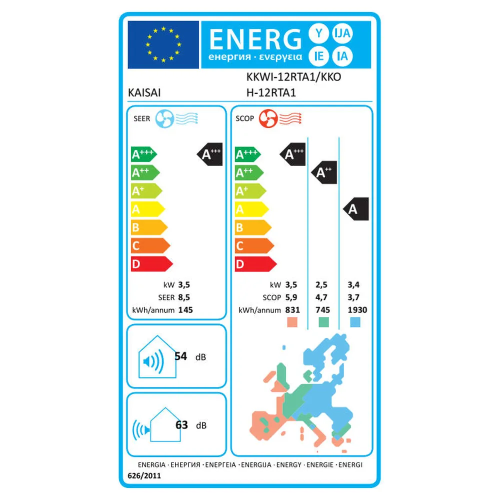 KAISAI ART BLACK 12.000 BTU Κλιματιστικό Τοίχου Inverter R32 A+++/A++ 5 KAISAI ART BLACK 12.000 BTU Κλιματιστικό Τοίχου Inverter R32 A+++/A++ - Image 5
